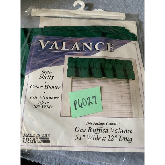 Shelly Style Hunter Green Ruffled Valance 54" W x 12" L - Picture 6 of 6